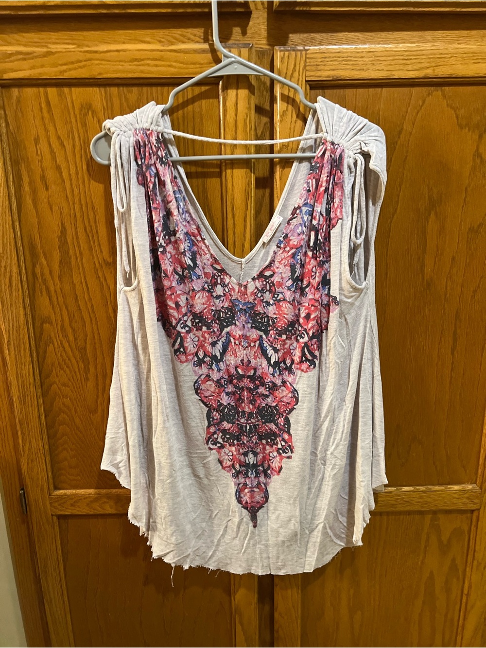 Free People Sleeveless Floral Boho Shirt